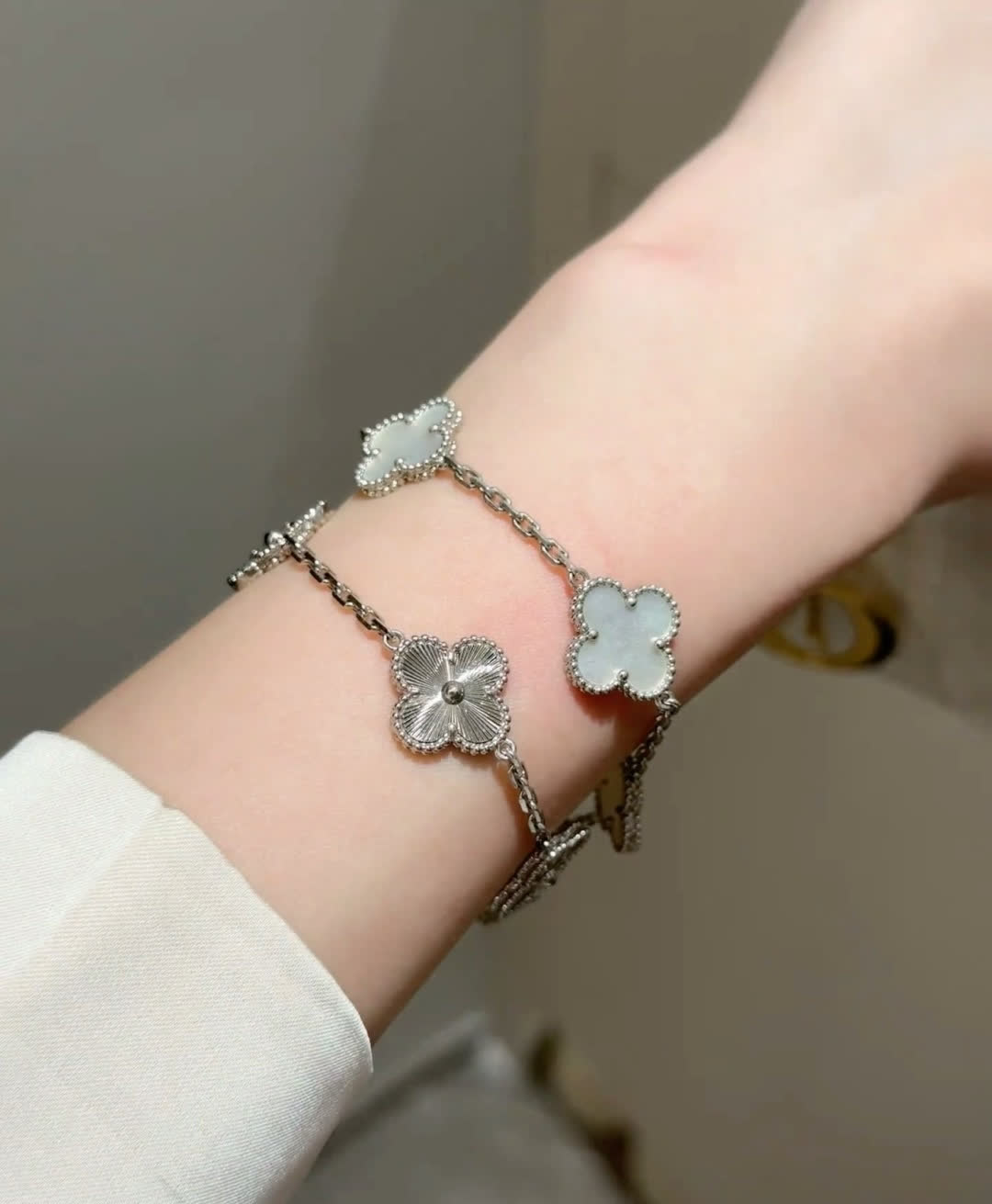 Van Cleef & Arpels Alhambra White Gold Bracelet